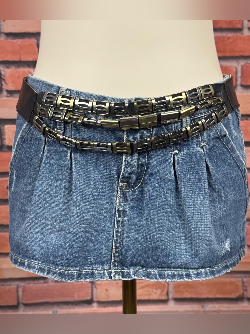 vintage metal tiered belt